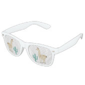 Lama-Kaktus mit weißem Hintergrund Partybrille (Schrägansicht)