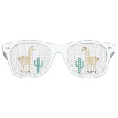 Lama-Kaktus mit weißem Hintergrund Partybrille (Vorderseite)