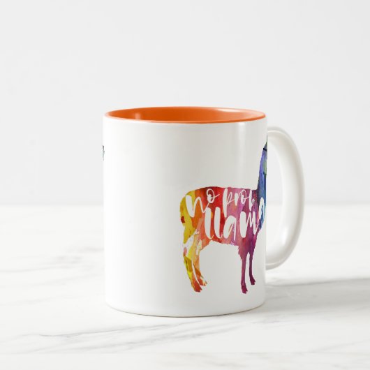 Lama. Kein Probllama. Kein Prob-Lama. Lustige Zweifarbige Tasse (VorderseiteRechts)