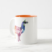 Lama. Kein Probllama. Kein Prob-Lama. Lustige Zweifarbige Tasse (Vorderseite Links)