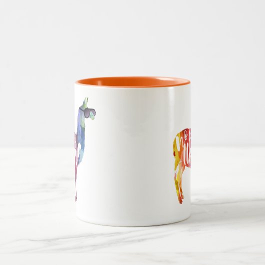 Lama. Kein Probllama. Kein Prob-Lama. Lustige Zweifarbige Tasse (Mittel)