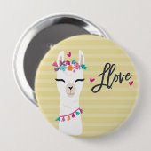Lama-Knopf-//-Lama-Liebe-Gelb Button (Vorne & Hinten)