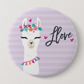 Lama-Knopf-//-Lama-Liebe lila Button (Vorderseite)