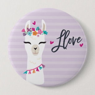 Lama-Knopf-//-Lama-Liebe lila Button