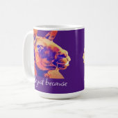Lama lächeln, nur weil Zitat Kaffeetasse (Vorderseite Links)