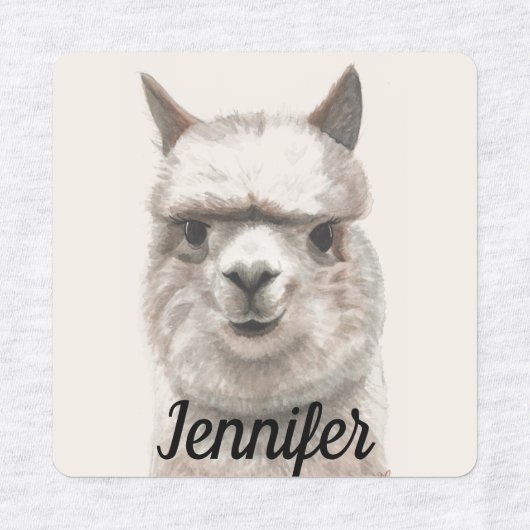 Lama lächelt Kleine Mädchen Kleidung Labels NAME T Etiketten (Design 1)