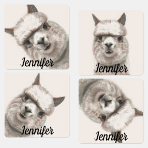 Lama lächelt Kleine Mädchen Kleidung Labels NAME T Etiketten