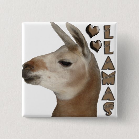 LAMA-LIEBE-HERZEN BUTTON (Vorderseite)
