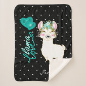 Lama-Liebe im Aquamarinen Blumenbeet Sherpadecke (Vorderseite)