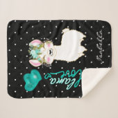 Lama-Liebe im Aquamarinen Blumenbeet Sherpadecke (Vorderseite (Horizontal))