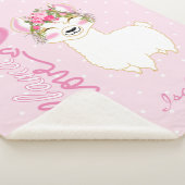 Lama-Liebe in rosa, florales Design Sherpadecke (3/4)