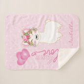 Lama-Liebe in rosa, florales Design Sherpadecke (Vorderseite (Horizontal))
