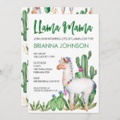 Lama-Liebewatercolor-Baby-Duschen-Einladung Einladung (Vorne/Hinten)