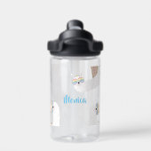 Lama lustige, farbenfrohe Kinder Trinkflasche (Rückseite)