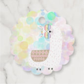 Lama lustige, farbenfrohe Kindergeburtstag vielen Geschenkanhänger (Rückseite)