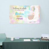 Lama lustiger, farbenfroher Kindergeburtstag Banner (Messeveranstaltung)