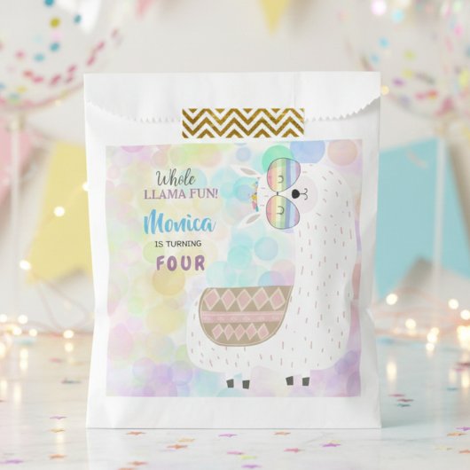 Lama lustiger, farbenfroher Kindergeburtstag Geschenktütchen