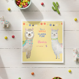 Lama lustiger, farbenfroher Kindergeburtstag in Ge Serviette
