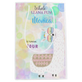 Lama lustiger, farbenfroher Kindergeburtstag Mittlere Geschenktüte (Vorderseite)