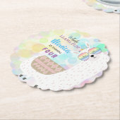 Lama lustiger, farbenfroher Kindergeburtstag Untersetzer (angewinkelt)