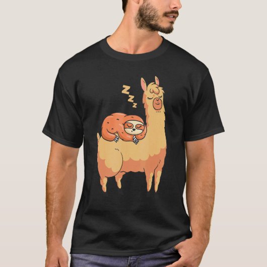 Lama Lustiges Faultier T-Shirt (Vorderseite)