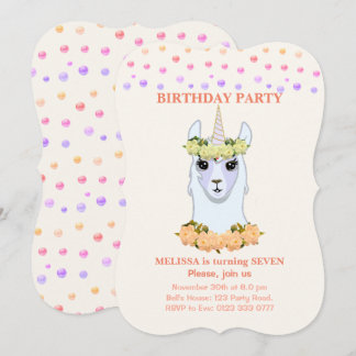 Lama-Mais 7. Geburtstagsparty Einladung