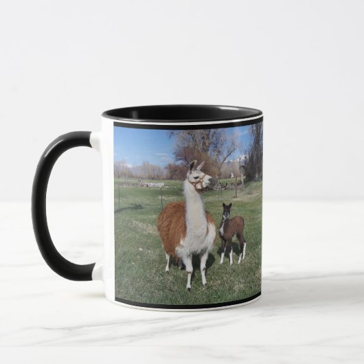Lama Mama und Llama Baby Tasse (Links)