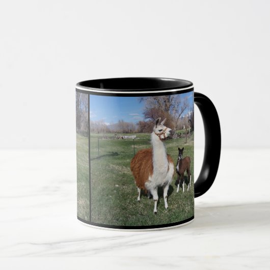 Lama Mama und Llama Baby Tasse (VorderseiteRechts)