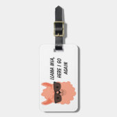 Lama Mia Orange mit Sonnenbrille Gepäckanhänger (Vorderseite vertikal)