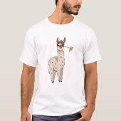 Lama mit Blume Bite T-Shirt (Vorderseite)