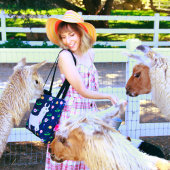 Lama mit Blume Tasche