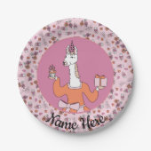 Lama mit Kuppelkuchen Pappteller (Vorderseite)