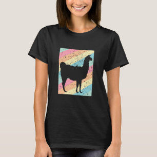 Lama mit Retro-Hintergrund T-Shirt