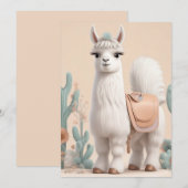 Lama mit Sattel in der Wüste Dankeskarte (Vorne/Hinten)