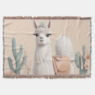 Lama mit Sattel in der Wüste Decke