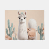 Lama mit Sattel in der Wüste Fußmatte (Vorderseite)