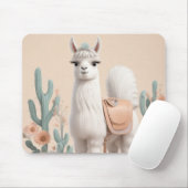 Lama mit Sattel in der Wüste Mousepad (Mit Mouse)