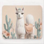 Lama mit Sattel in der Wüste Mousepad (Vorne)