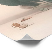 Lama mit Sattel in der Wüste Poster (Ecke)