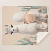 Lama mit Sattel in der Wüste Sherpadecke (Vorderseite (Horizontal))