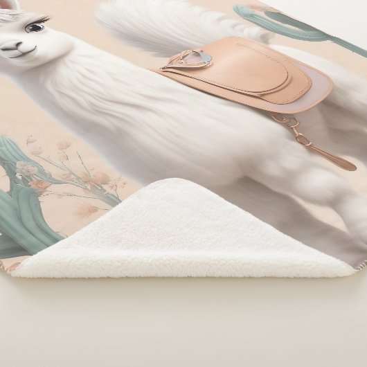 Lama mit Sattel in der Wüste Sherpadecke (3/4)