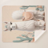 Lama mit Sattel in der Wüste Sherpadecke (Vorderseite (Horizontal))