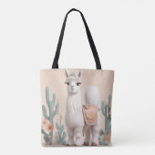 Lama mit Sattel in der Wüste Tasche (Rückseite)