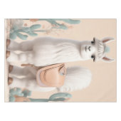 Lama mit Sattel in der Wüste Tischdecke (Vorderseite (Horizontal))