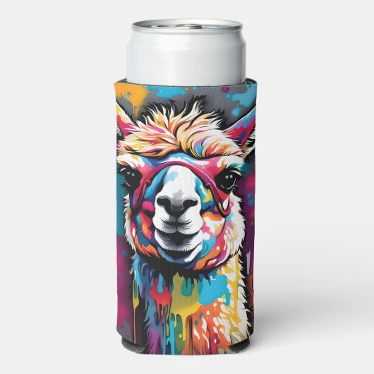Lama mit Spritzern Selters Dosenkühler (Seltzer Rückseite)