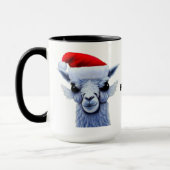Lama mit Weihnachtsmannmütze Tasse (Links)