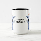 Lama mit Weihnachtsmannmütze Tasse (Zentrum)