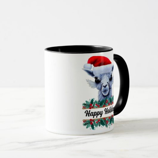 Lama mit Weihnachtsmannmütze und Text Tasse (VorderseiteRechts)