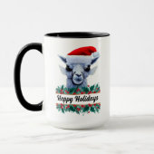 Lama mit Weihnachtsmannmütze und Text-Tasse Tasse (Links)