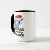 Lama mit Weihnachtsmannmütze und Text-Tasse Tasse (Vorderseite Links)